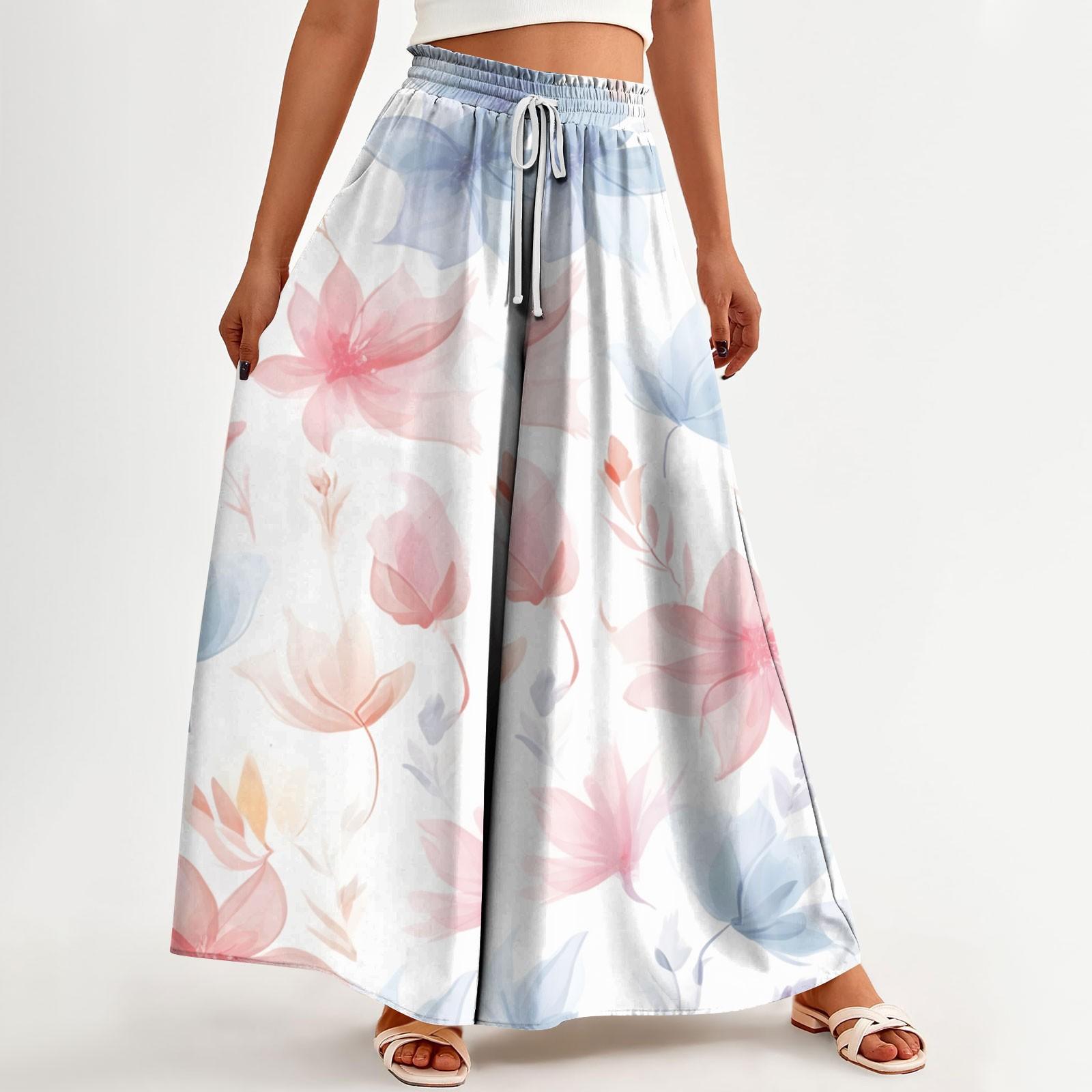 Women High Waisted Wide Leg Pants Summer Casual Flowy Palazzo Pants Floral Print Beach Trousers With Pocket M рожевий
Women High Waisted Wide Leg Pants Summer Casual Flowy Palazzo Pants Floral Print Beach Trousers With Pocket M рожевий