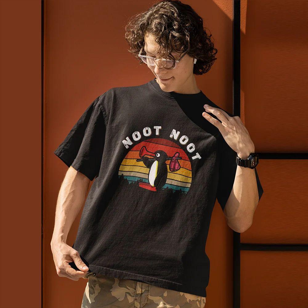 Pingu Noot Black Short Sleeved Graphic Tee Penguin Character Catchphrase Noot Noot Print Cartoon Top Casual Loose Wear Unisex 4XL
Pingu Noot Black Short Sleeved Graphic Tee Penguin Character Catchphrase Noot Noot Print Cartoon Top Casual Loose Wear Unisex 4XL