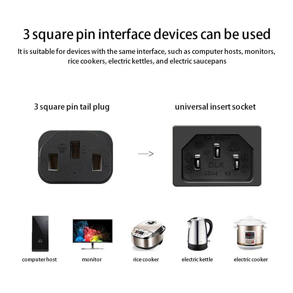 1m 3*0.75 SQMM EU Plug Power Cable for Monitor/Kettle 3 Square Pins Power Adapter (VDE Certified) As Shown A
1m 3*0.75 SQMM EU Plug Power Cable for Monitor/Kettle 3 Square Pins Power Adapter (VDE Certified) As Shown A