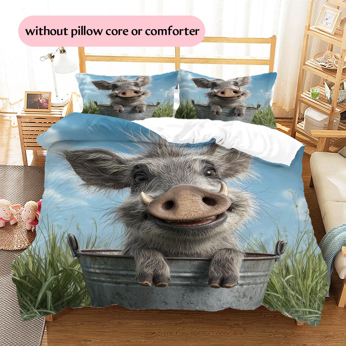 Warthog and Plants Pattern Bedding Home Decoration Birthday Gift (1 * duvet cover + 2 * pillowcase, without core) 135x200cm
Warthog and Plants Pattern Bedding Home Decoration Birthday Gift (1 * duvet cover + 2 * pillowcase, without core) 135x200cm