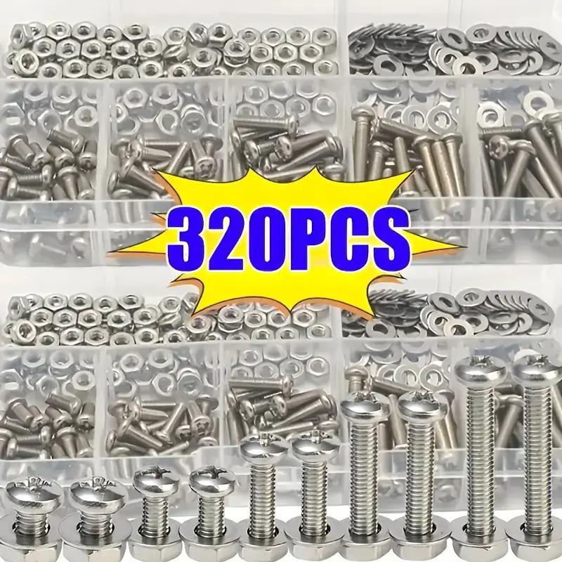 320-Piece Phillips Screw, Bolt, Nut & Washer Kit (M2-M5) M2
320-Piece Phillips Screw, Bolt, Nut & Washer Kit (M2-M5) M2