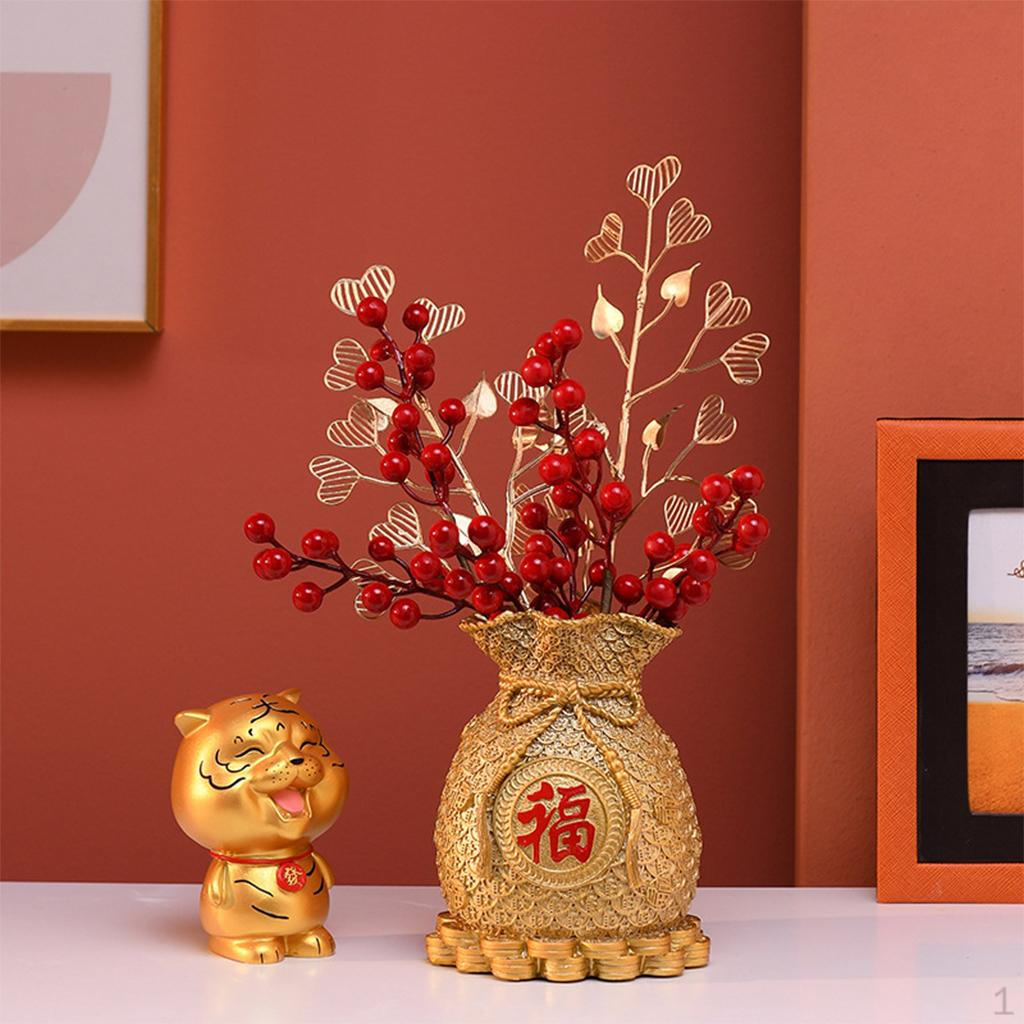 Flowers Vase with Golden Ornament Artificial Plant in Decoration Luck Wealth
Flowers Vase with Golden Ornament Artificial Plant in Decoration Luck Wealth