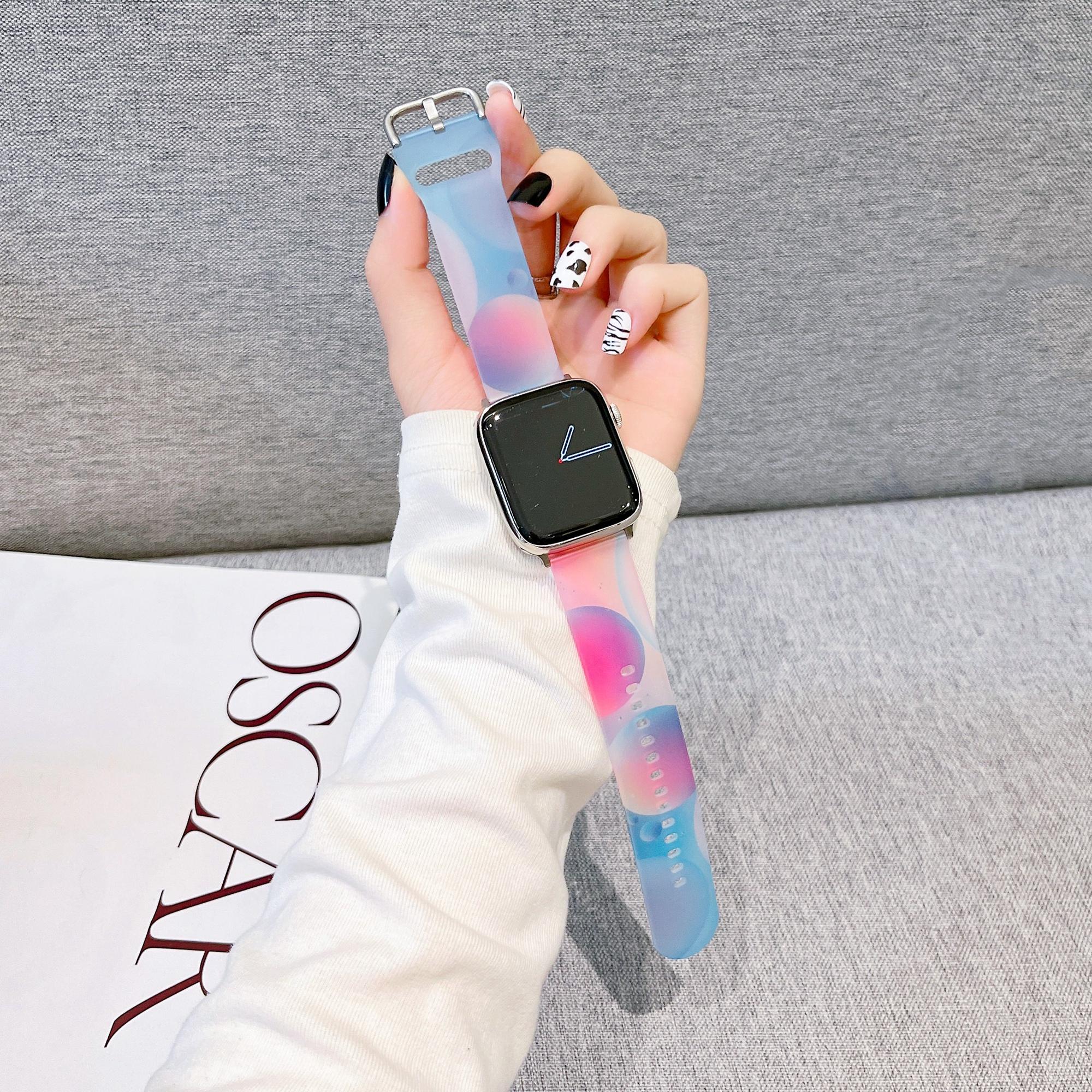 Watch Strap for Apple Watch Series 10 42mm/9 8 7 41mm/SE (2023) SE (2022) SE 6 5 4 40mm/3 2 1 38mm Silicone Watch Band Matte Wrist Strap Blue Purple
Watch Strap for Apple Watch Series 10 42mm/9 8 7 41mm/SE (2023) SE (2022) SE 6 5 4 40mm/3 2 1 38mm Silicone Watch Band Matte Wrist Strap Blue Purple