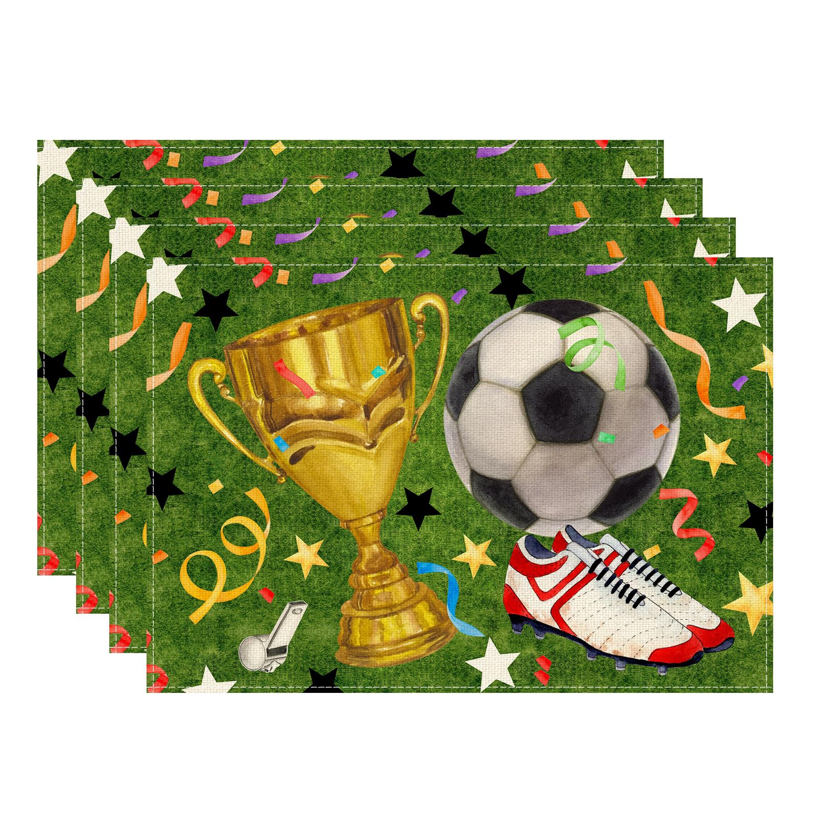 Soccer Theme Grass Trophy Sneakers Placemats Set of 4 Table Mats for Game Day Soccer Party Home Kitchen Dining Table Decorations 12x18 Inch Placemats Set of 4 (12x18 Inch)
Soccer Theme Grass Trophy Sneakers Placemats Set of 4 Table Mats for Game Day Soccer Party Home Kitchen Dining Table Decorations 12x18 Inch Placemats Set of 4 (12x18 Inch)