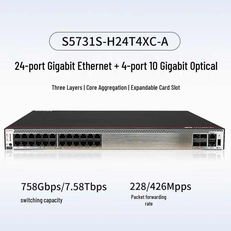 Huawei S5731S-H24T4XC-A 24-Port Gigabit 4-Port 10G Layer 3 Enterprise Switch
Huawei S5731S-H24T4XC-A 24-Port Gigabit 4-Port 10G Layer 3 Enterprise Switch