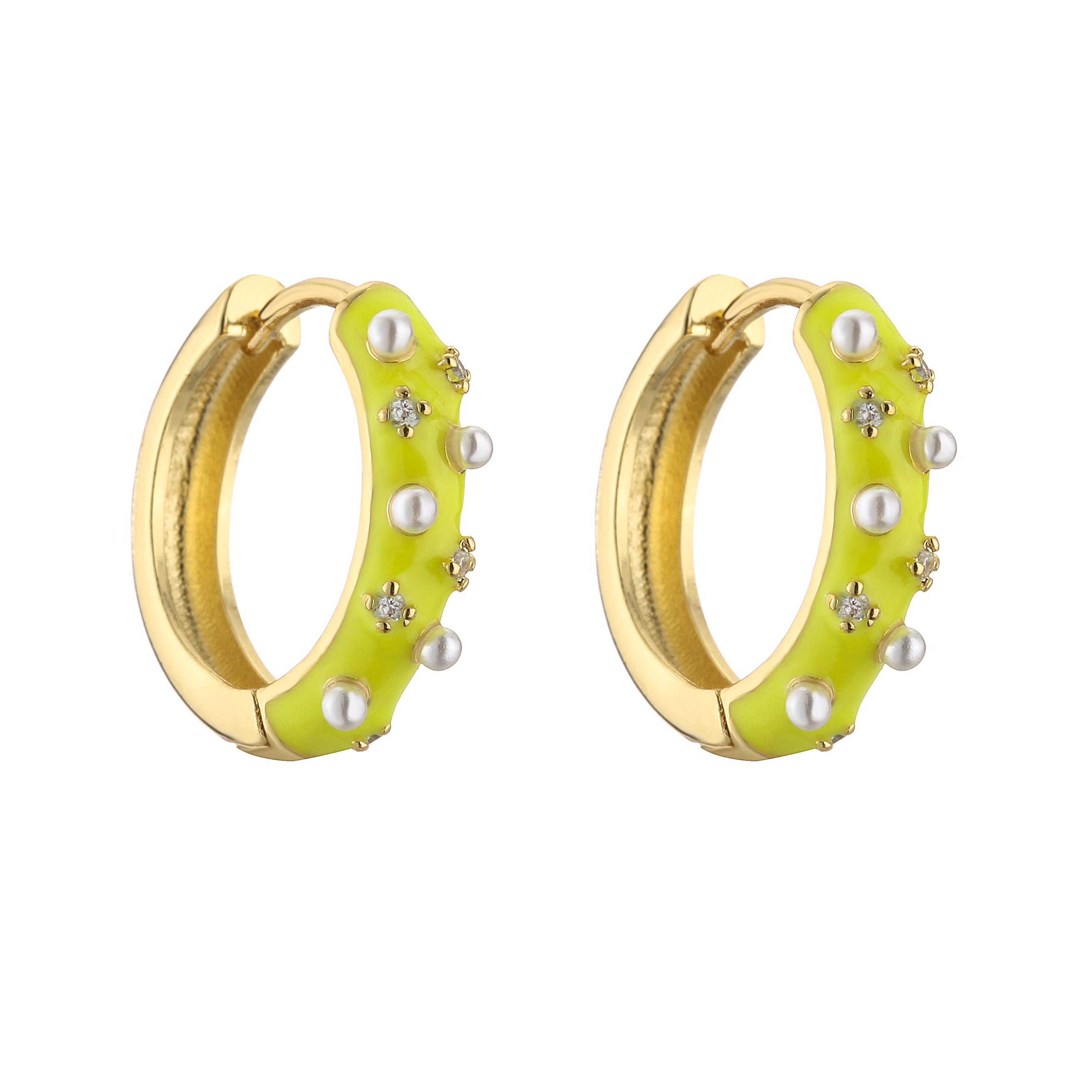 HECHENG, Fashion Enamel Pearl Earrings for Women CZ Crystal Round Circle Earrings Hollow earrings Zircon Wholesale жовтий
HECHENG, Fashion Enamel Pearl Earrings for Women CZ Crystal Round Circle Earrings Hollow earrings Zircon Wholesale жовтий