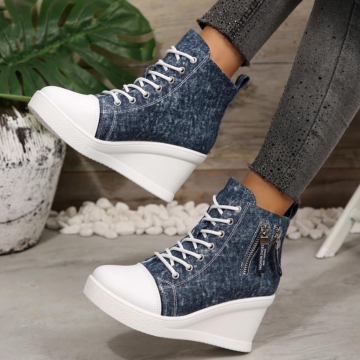Women Sneakers New Thick Soled Casual Ankle Boots Comfortable Versatile Canvas Shoes for Ladies Height Increase Shoes Women 35
Women Sneakers New Thick Soled Casual Ankle Boots Comfortable Versatile Canvas Shoes for Ladies Height Increase Shoes Women 35