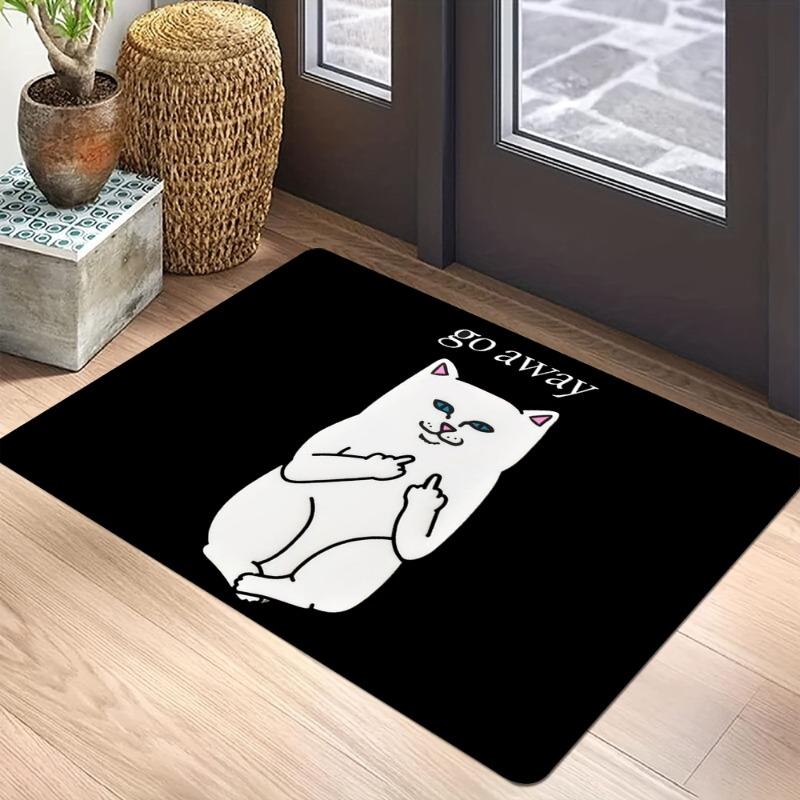 Sassy Go Away Cat Doormat Black Humorous Entrance Rug with Funny Cartoon Print Non-Slip Welcome Mat for Home Decor Fashionable 50X80cm
Sassy Go Away Cat Doormat Black Humorous Entrance Rug with Funny Cartoon Print Non-Slip Welcome Mat for Home Decor Fashionable 50X80cm
