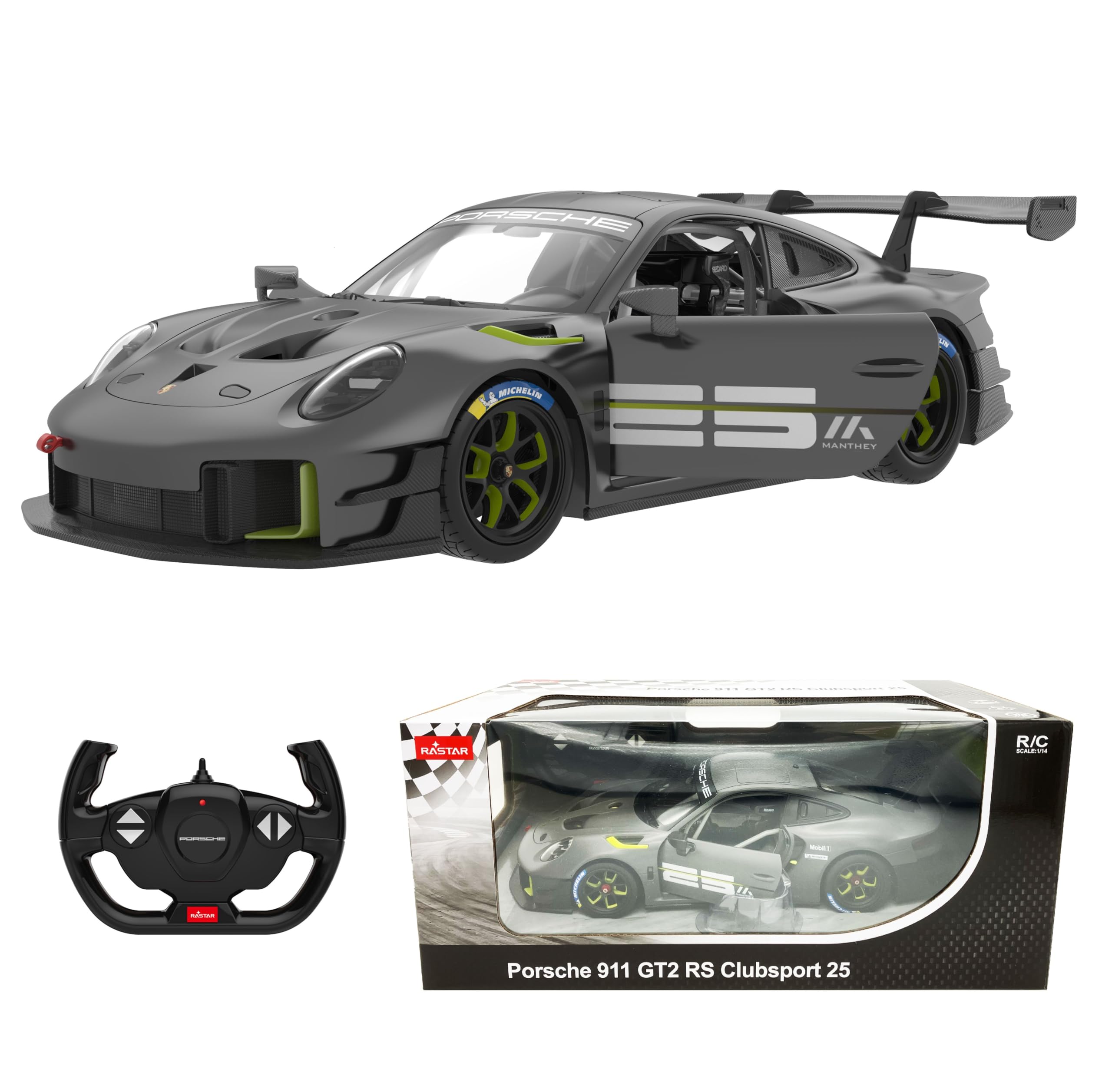 Игрушка на радиоуправлении Porsche 911 GT2RS Clubsport 25 Радиоуправляемая машина Масштаб RC Light Illuminated Door Manual RASTAR 114 Open/Close
Игрушка на радиоуправлении Porsche 911 GT2RS Clubsport 25 Радиоуправляемая машина Масштаб RC Light Illuminated Door Manual RASTAR 114 Open/Close
