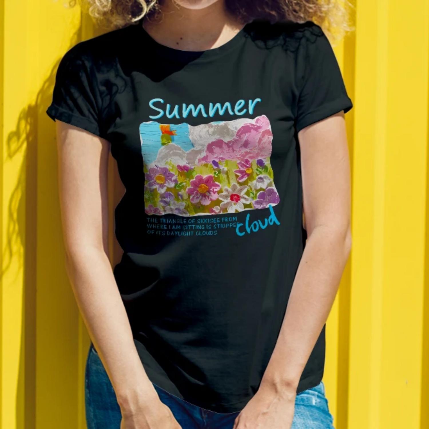 Summer themed WomensShort Sleeve CottonTShirt Floral Sky Print for Relaxed Outings Young Women with a Bohemian inspired Style S чёрный
Summer themed WomensShort Sleeve CottonTShirt Floral Sky Print for Relaxed Outings Young Women with a Bohemian inspired Style S чёрный