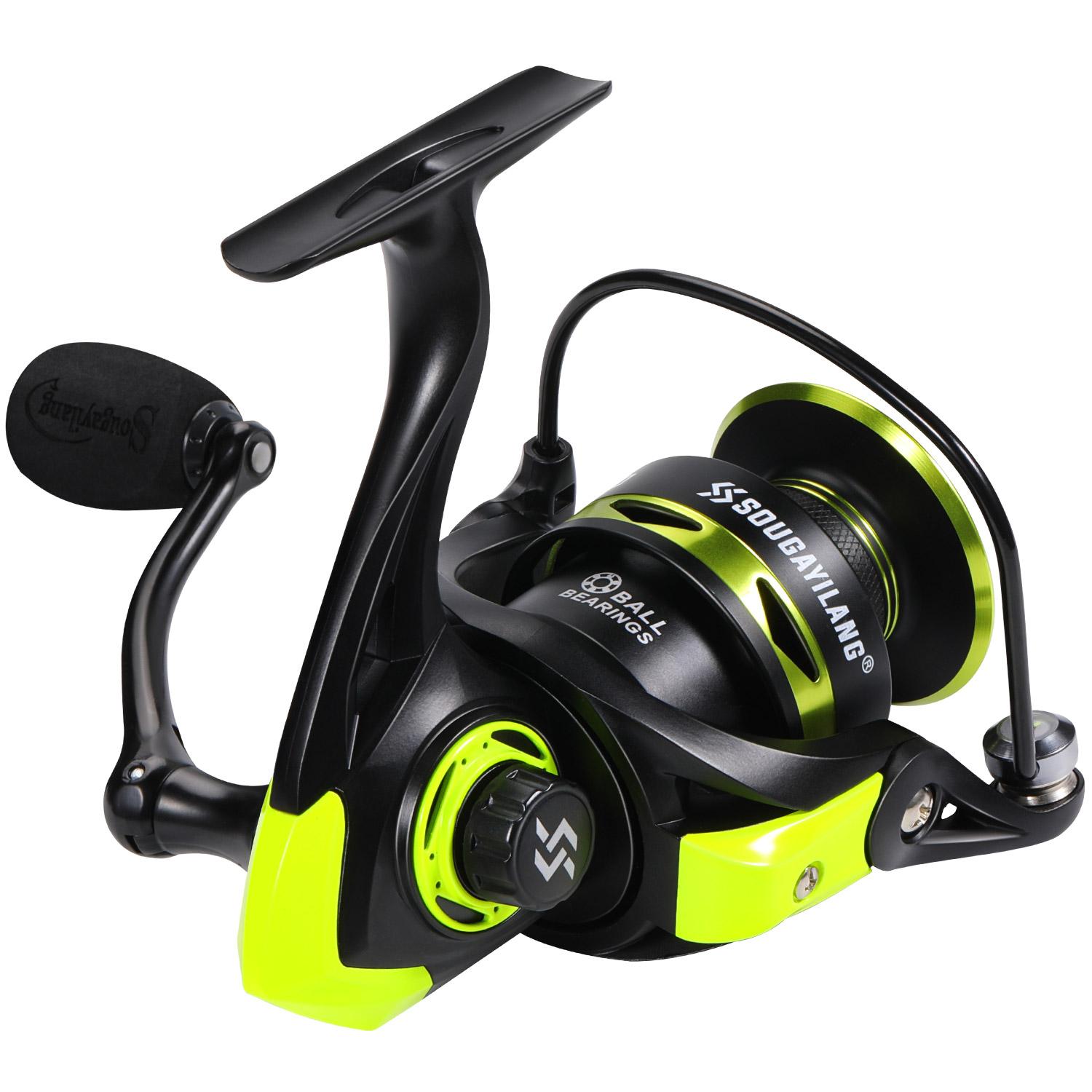 Рыболовная катушка Сугайиланг 5.2:1 спиннинговая рыболовная катушка с ручкой из ЭВА для окуня, темно-желтая рыболовная катушка 3000