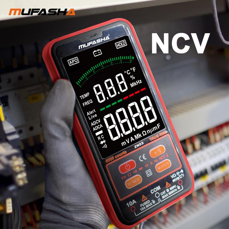 Мультиметр MUFASHA Professional 6000 Counts HD кольоровий екран Ультратонкий інтелектуальний OHM NCV вимірювач напруги
Мультиметр MUFASHA Professional 6000 Counts HD кольоровий екран Ультратонкий інтелектуальний OHM NCV вимірювач напруги