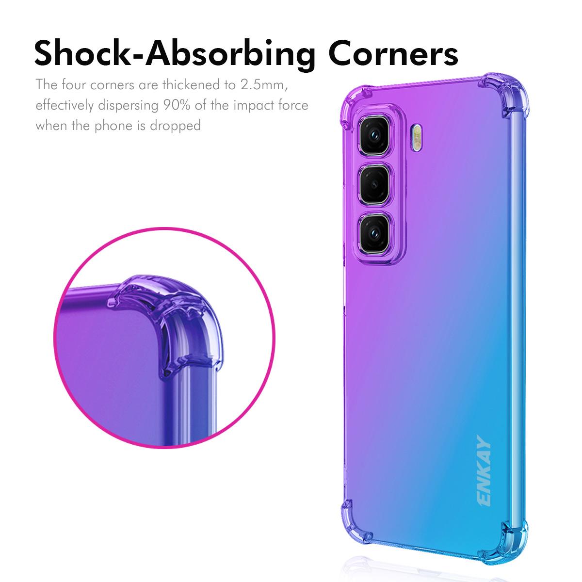 For Infinix Hot 50 Pro+ 4G TPU Case ENKAY Thickened Four Corner Drop-proof Phone Back Cover Purple/Blue
For Infinix Hot 50 Pro+ 4G TPU Case ENKAY Thickened Four Corner Drop-proof Phone Back Cover Purple/Blue