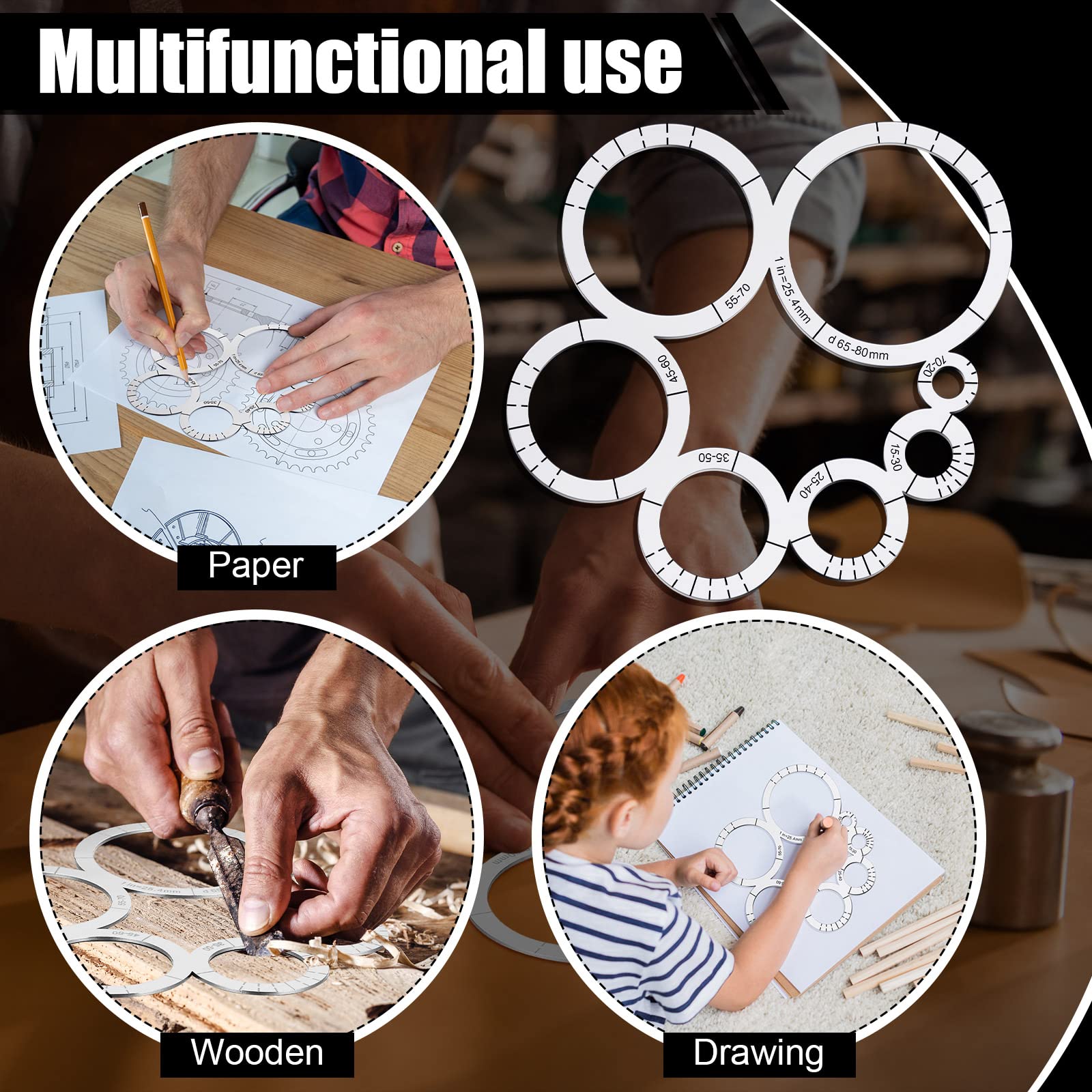 Stainless Steel Corner Radius Template Arc Ruler DIY Leather Craft Tool Pattern Making Drawing Guide Type A
Stainless Steel Corner Radius Template Arc Ruler DIY Leather Craft Tool Pattern Making Drawing Guide Type A