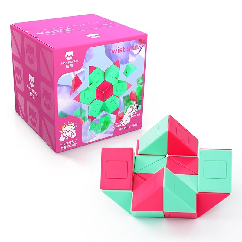 Monster Go snake cube, monster GO 24 pieces magic snake brain training Educational education toys For kids (24 pieces - pink & green)
Monster Go snake cube, monster GO 24 pieces magic snake brain training Educational education toys For kids (24 pieces - pink & green)
