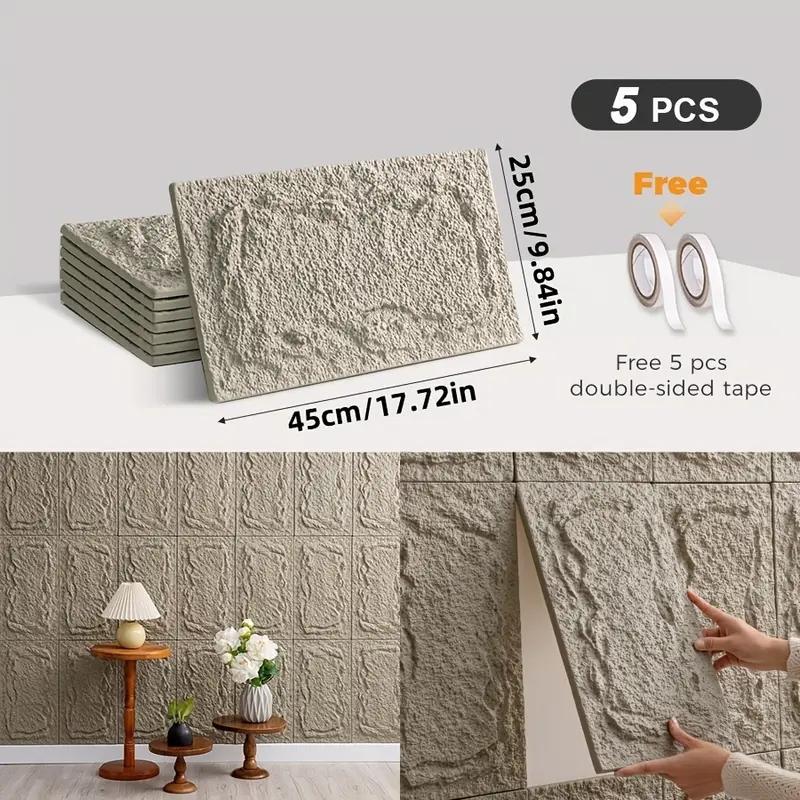 Полиуретановая каменная стеновая панель, 10 мм, реалистичный кирпичный узор, защита от плесени и влаги, водонепроницаемая и моющаяся, подходит для/наружного применения