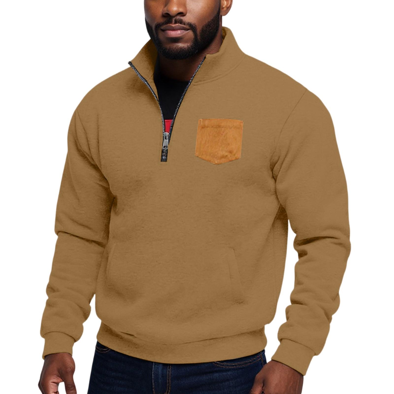 Мужской повседневный свитшот с воротником-стойкой и молнией до середины груди XL верблюд
Мужской повседневный свитшот с воротником-стойкой и молнией до середины груди XL верблюд