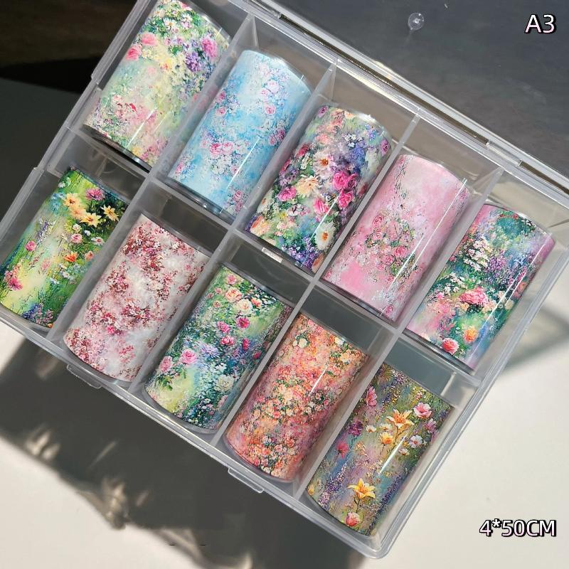 10 Rolls Oil Painting Flower Rose Nail Foils For Transfer Paper Sliders Nail Art Stickers Nails Wraps Manicure Decals Decoration
10 Rolls Oil Painting Flower Rose Nail Foils For Transfer Paper Sliders Nail Art Stickers Nails Wraps Manicure Decals Decoration