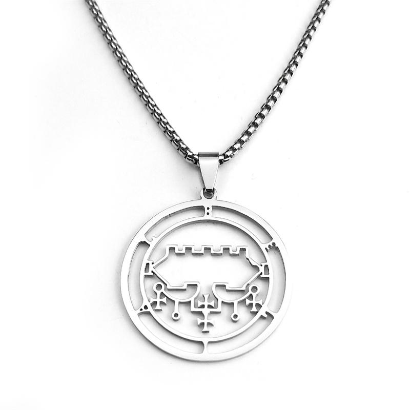 Sceal Sigil De Lucifer Necklace for Men/Women Stainless Steel Necklace of Satan Belial seal Lazer key Baphomet
Sceal Sigil De Lucifer Necklace for Men/Women Stainless Steel Necklace of Satan Belial seal Lazer key Baphomet