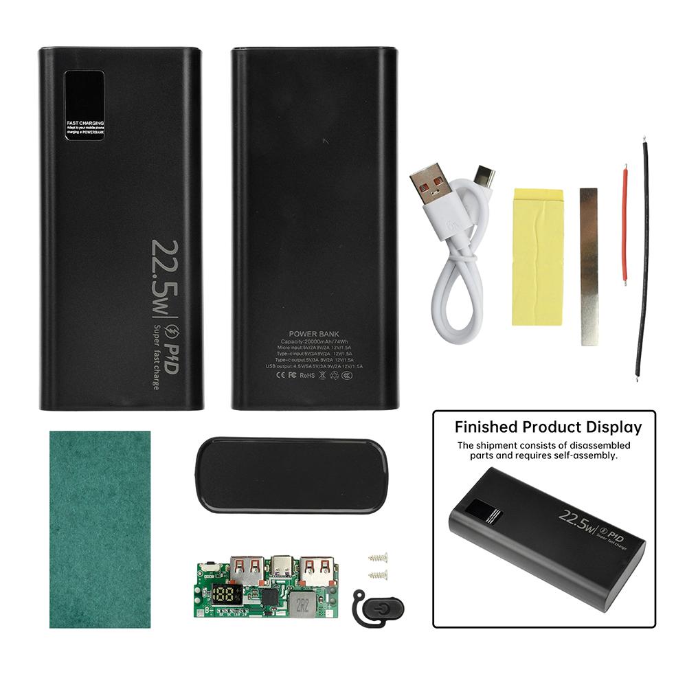 Набор корпуса для DIY Power Bank 22,5 В Быстрая зарядка Совместим с полимерной батареей 1260110 Варианты: Черный/Белый - Батарея в комплект не входит чёрный
Набор корпуса для DIY Power Bank 22,5 В Быстрая зарядка Совместим с полимерной батареей 1260110 Варианты: Черный/Белый - Батарея в комплект не входит чёрный