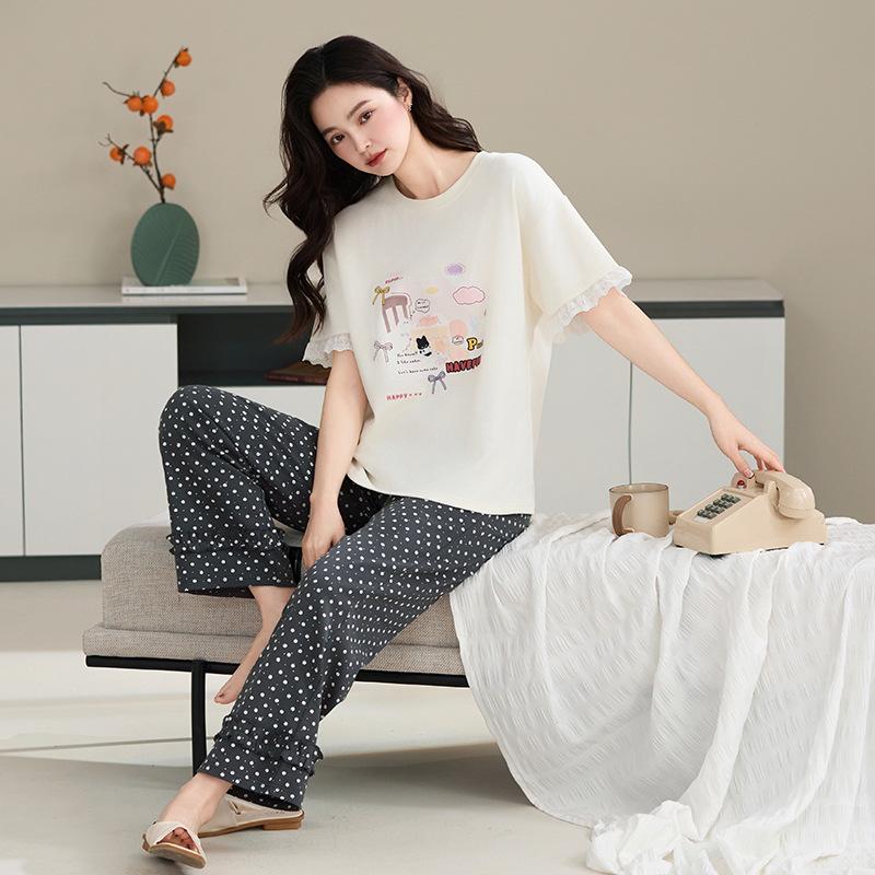 7A Plus Size 100% Cotton Women s Pajamas, Anti-bacterial Summer Loungewear - Round Neck, Short Sleeve, Long Pants L (100-120 lbs)
7A Plus Size 100% Cotton Women s Pajamas, Anti-bacterial Summer Loungewear - Round Neck, Short Sleeve, Long Pants L (100-120 lbs)