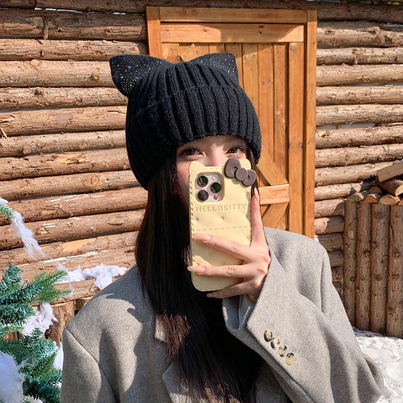 Шерстяная шапка с кошачьими ушками Женская осенне-зимняя новая теплая милая вязаная шапка Повседневная шапка Мягкий теплый пуловер для больших голов, Милая подарочная шапка для холодной погоды One size чёрный
Шерстяная шапка с кошачьими ушками Женская осенне-зимняя новая теплая милая вязаная шапка Повседневная шапка Мягкий теплый пуловер для больших голов, Милая подарочная шапка для холодной погоды One size чёрный