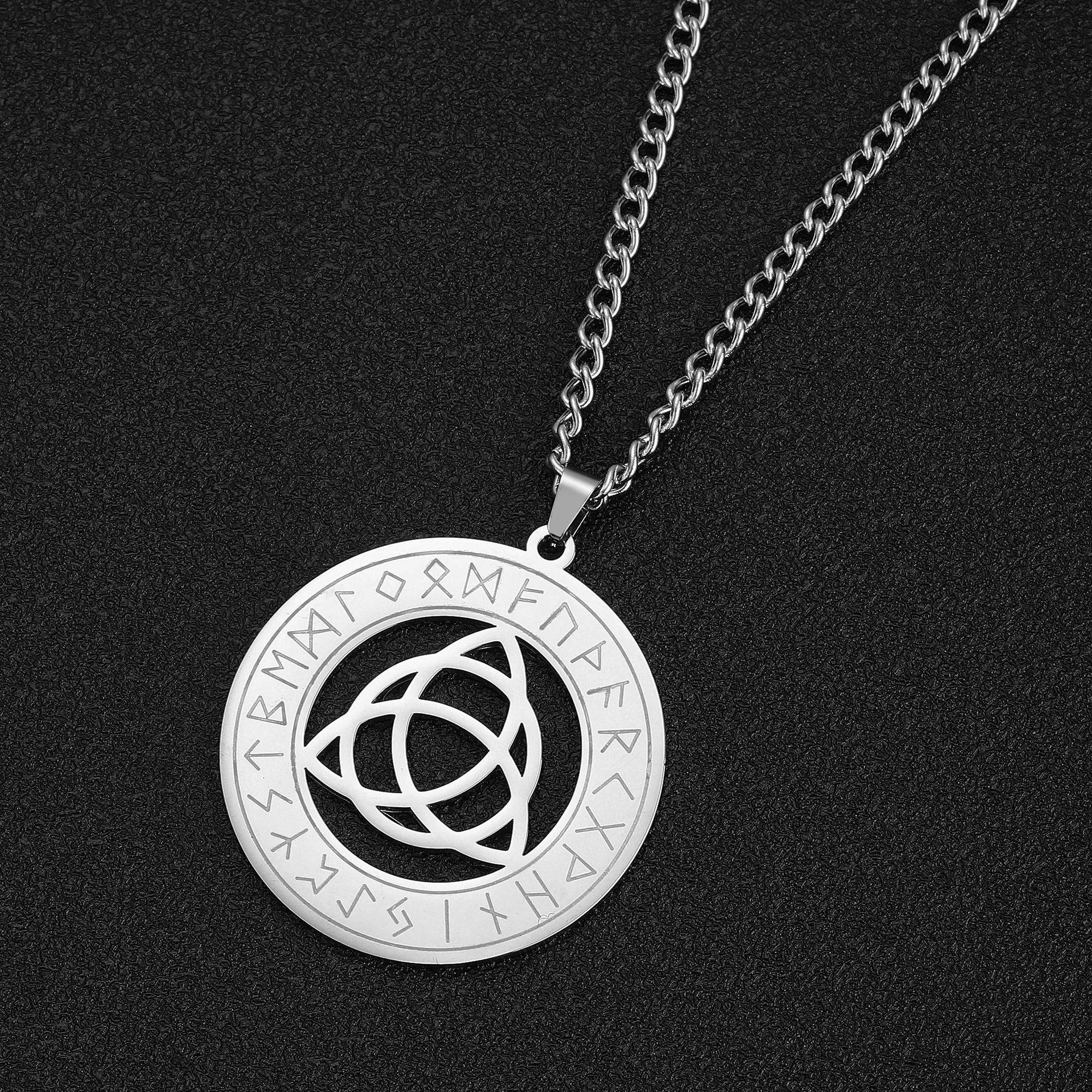 LIKGREAT Trinity Triquetra Knot Viking Pendant Necklace Nodic Rune Amulet Stainless Steel Celtics Knot Charm Vintage Jewelry
LIKGREAT Trinity Triquetra Knot Viking Pendant Necklace Nodic Rune Amulet Stainless Steel Celtics Knot Charm Vintage Jewelry