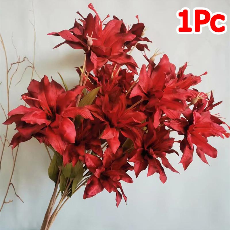 1PC Artificial Tiger Skin Lily Bouquet Office Decoration Long Stem Thanksgiving With 3 Lily Buds Family Gathering 1pc червоний
1PC Artificial Tiger Skin Lily Bouquet Office Decoration Long Stem Thanksgiving With 3 Lily Buds Family Gathering 1pc червоний