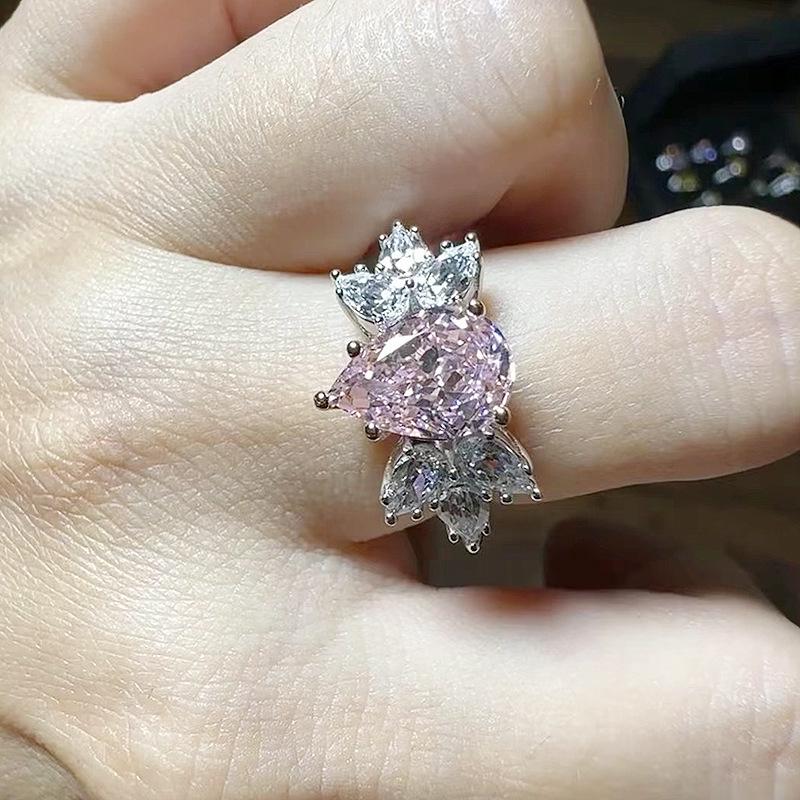 Xiancan Jewelry 2023 925 Silver 6x8mm Pink Teardrop Diamond Ring for Women - European & American Fashion Bestseller. Size 7
Xiancan Jewelry 2023 925 Silver 6x8mm Pink Teardrop Diamond Ring for Women - European & American Fashion Bestseller. Size 7