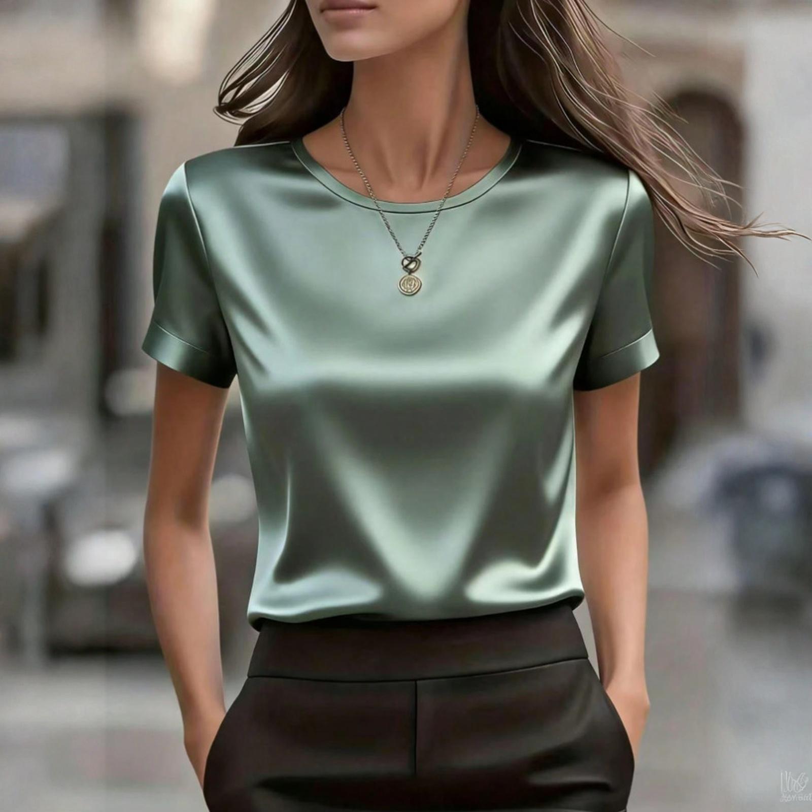 Women s Casual Fashion Round Neck Pullover Short Sleeve T-Shirt Top M зелёный
Women s Casual Fashion Round Neck Pullover Short Sleeve T-Shirt Top M зелёный