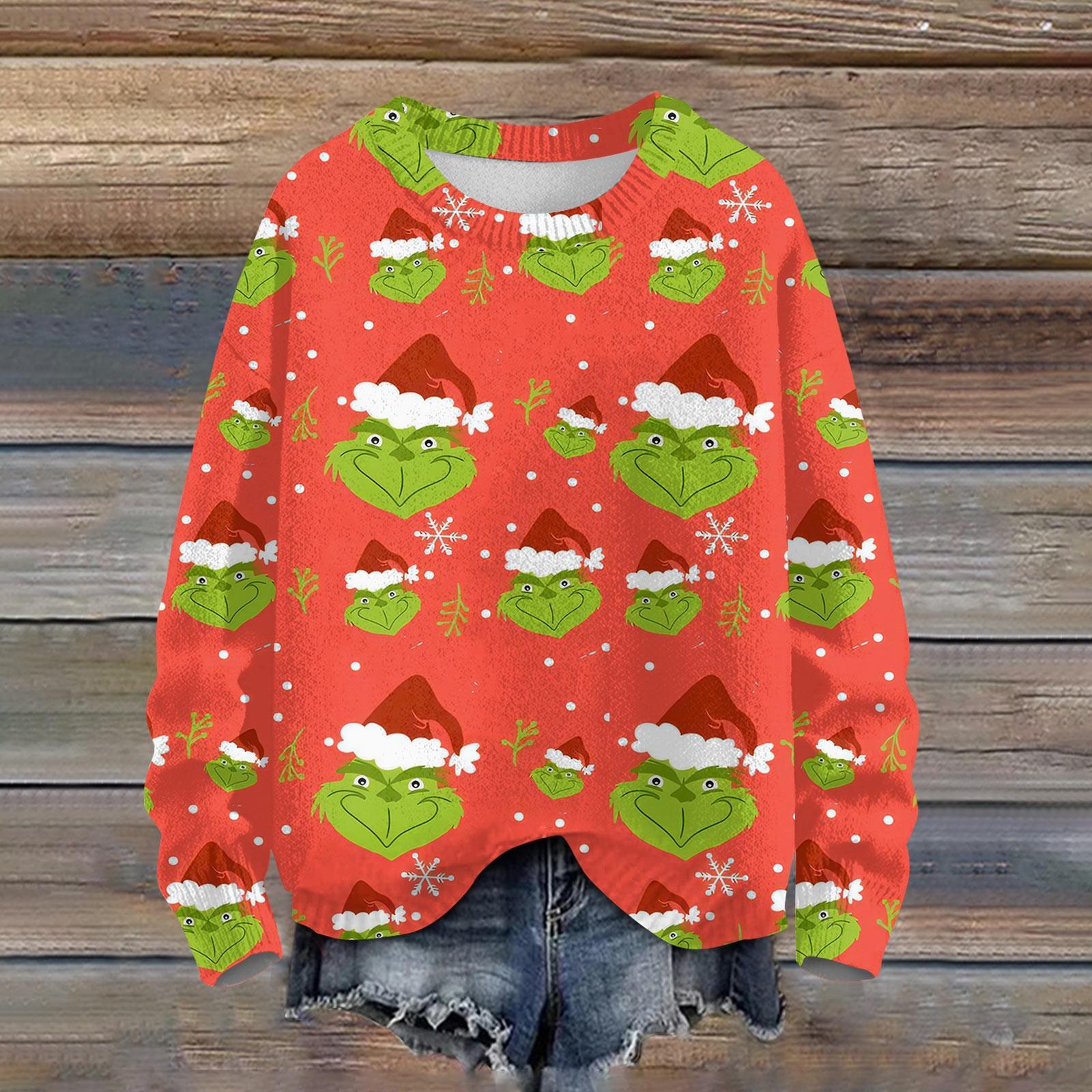 Женская мода круглый вырез повседневный длинный рукав рождественский принт шерстяной трикотажный топ XL арбуз красный
Женская мода круглый вырез повседневный длинный рукав рождественский принт шерстяной трикотажный топ XL арбуз красный