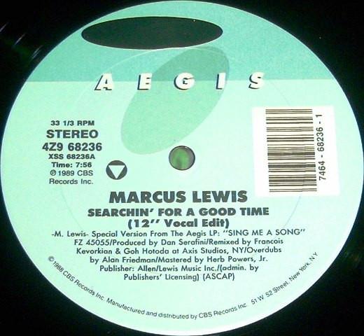12inch Record MARCUS LEWIS - Searchin For A Good Time 4Z968236 Aegis 1989 US Soul/Funk Used
12inch Record MARCUS LEWIS - Searchin For A Good Time 4Z968236 Aegis 1989 US Soul/Funk Used