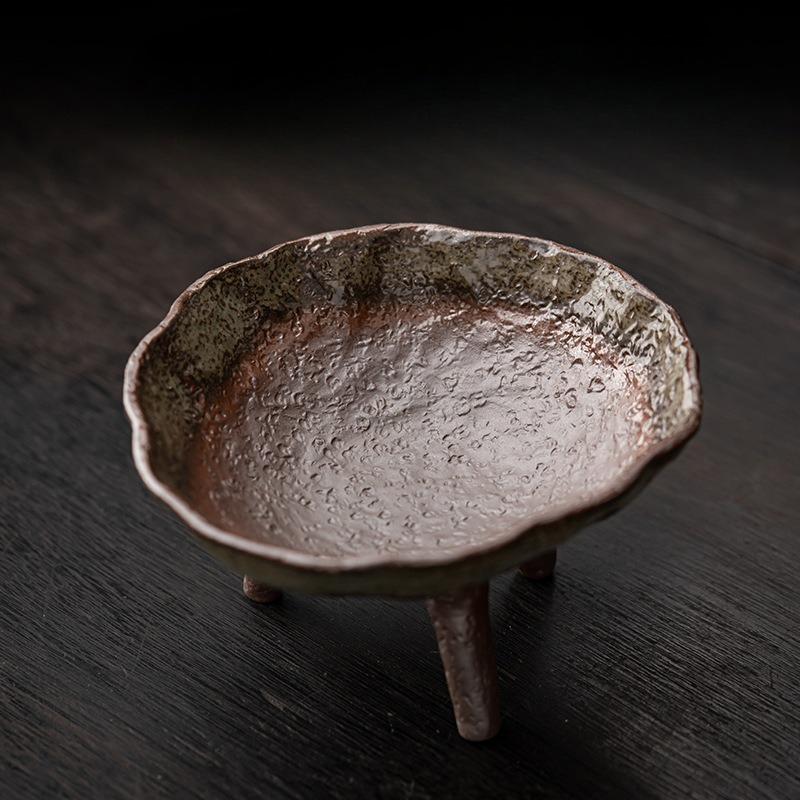 Handmade and Creative Three-legged Coarse Pottery Fruit Plate, Living Room Home Retro Ceramic Tea Point Fruit Melon
Handmade and Creative Three-legged Coarse Pottery Fruit Plate, Living Room Home Retro Ceramic Tea Point Fruit Melon