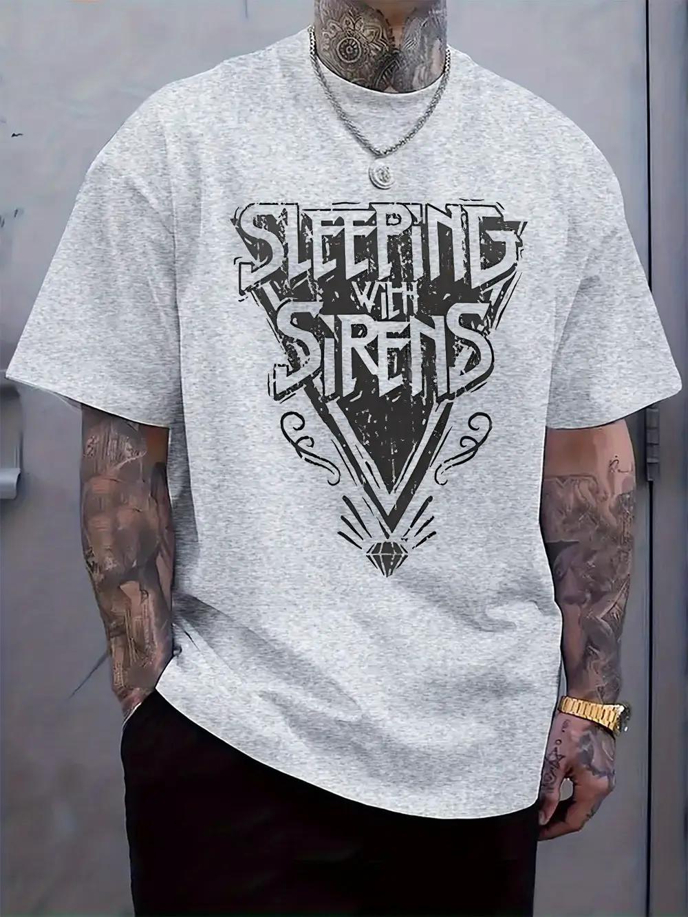 Sleeping with Sirens Graphic Print T-shirt - Black Band Logo Tee with Distressed Typography & Swirl Design M
Sleeping with Sirens Graphic Print T-shirt - Black Band Logo Tee with Distressed Typography & Swirl Design M