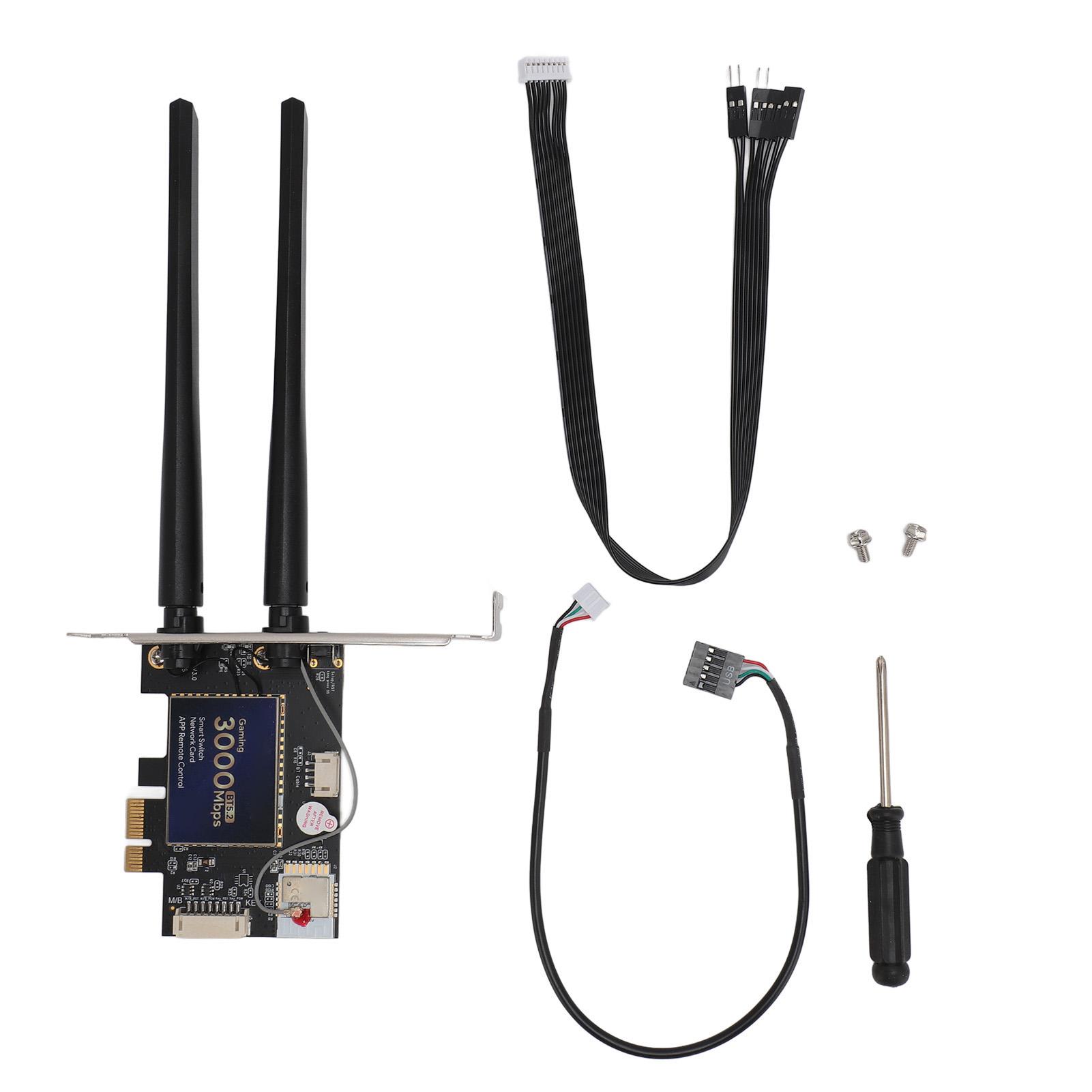 AX3000 WiFi 6 PCIe Card 2.4Ghz 5.8Ghz Bluetooth 5.2 Support OFDMA MU MIMO Smart APP Remote Control
AX3000 WiFi 6 PCIe Card 2.4Ghz 5.8Ghz Bluetooth 5.2 Support OFDMA MU MIMO Smart APP Remote Control