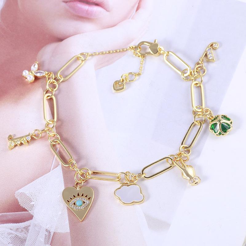 European And American Jewelry Wholesale Sweet Love Shell Cloud Pearl Butterfly Letter Multi Pendant Bracelet Female Bracelet
European And American Jewelry Wholesale Sweet Love Shell Cloud Pearl Butterfly Letter Multi Pendant Bracelet Female Bracelet
