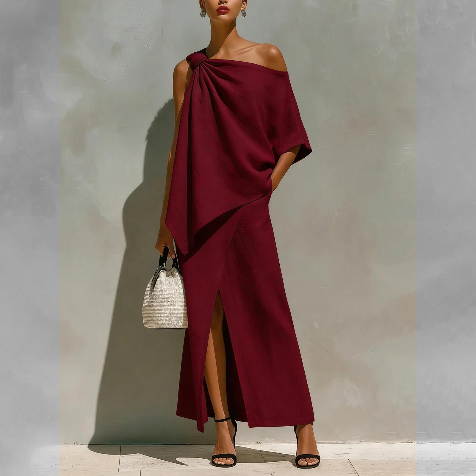 Women s Fashion Casual Off Shoulder Linen Cotton Top And Skirt Two-piece Set XL красный
Women s Fashion Casual Off Shoulder Linen Cotton Top And Skirt Two-piece Set XL красный