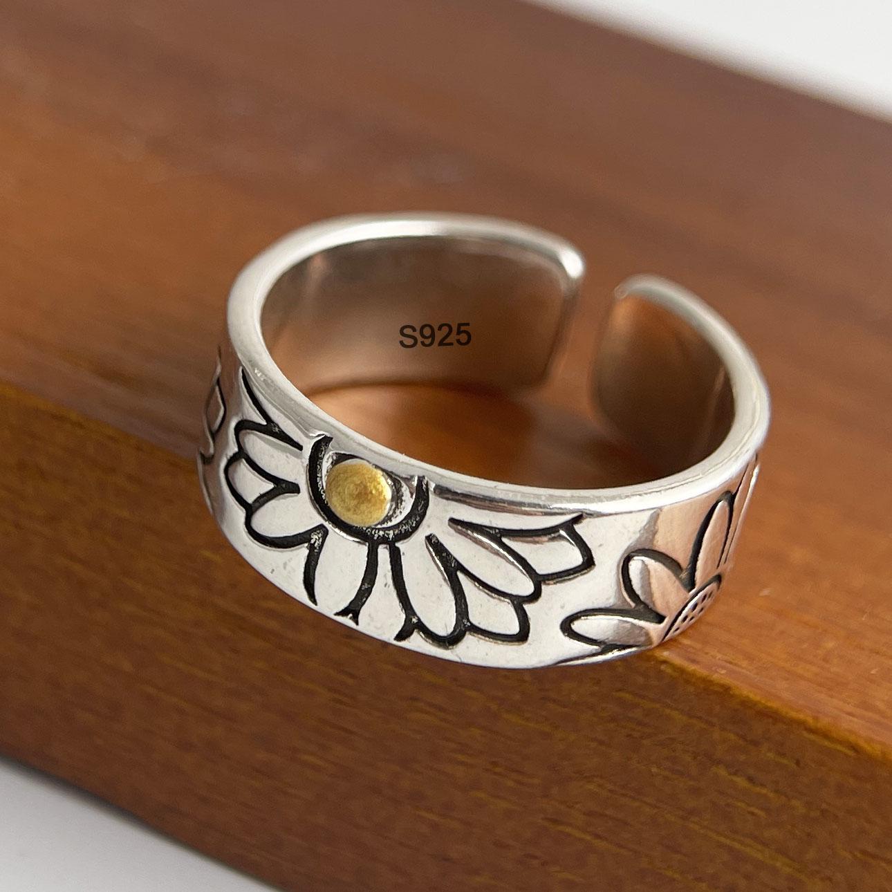 925 Sterling Silver Rings For Women Geometric Fine Jewelry Finger Adjustable Simple Vintage FLower Ring For Party Birthday Gift resizable
925 Sterling Silver Rings For Women Geometric Fine Jewelry Finger Adjustable Simple Vintage FLower Ring For Party Birthday Gift resizable