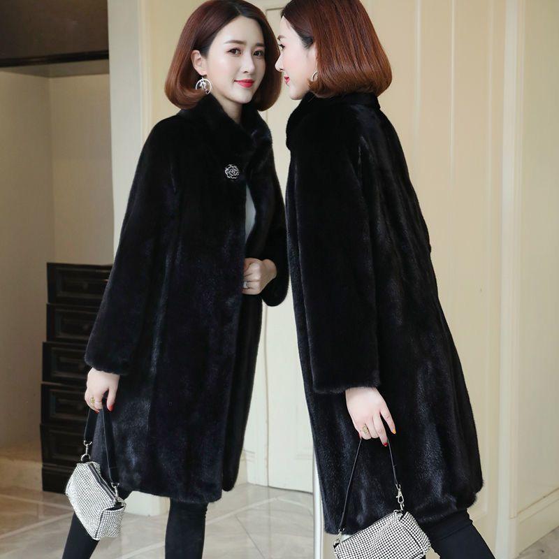 Autumn and winter new imitation mink fur coat medium and long stand-up collar thickened imitation mink coat mother outfit S (recommended under 50 kg) чёрный
Autumn and winter new imitation mink fur coat medium and long stand-up collar thickened imitation mink coat mother outfit S (recommended under 50 kg) чёрный