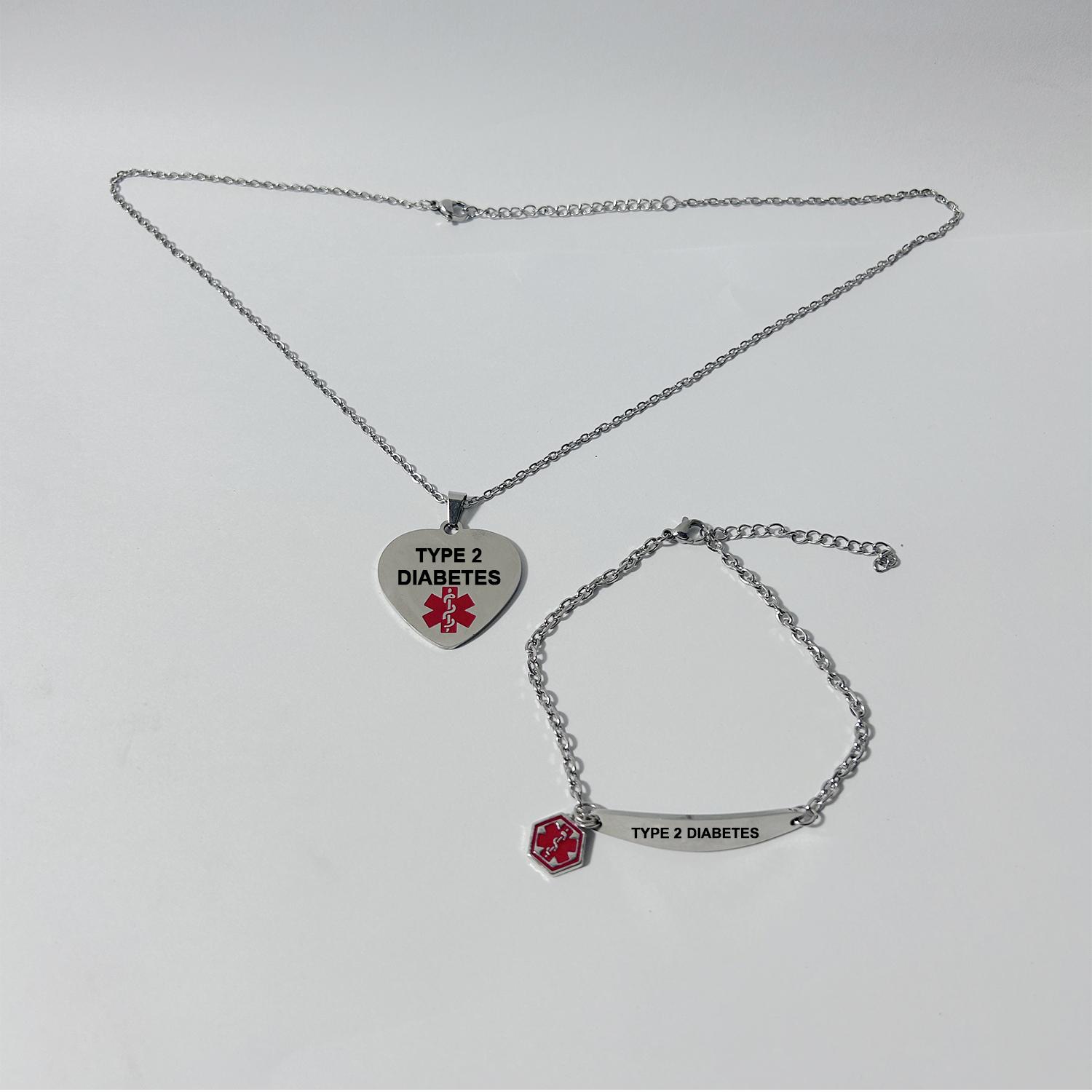 A set of fashionable and simple ALLERGY snake staff necklace with warning words engraved on it, and an adjustable bracelet
A set of fashionable and simple ALLERGY snake staff necklace with warning words engraved on it, and an adjustable bracelet