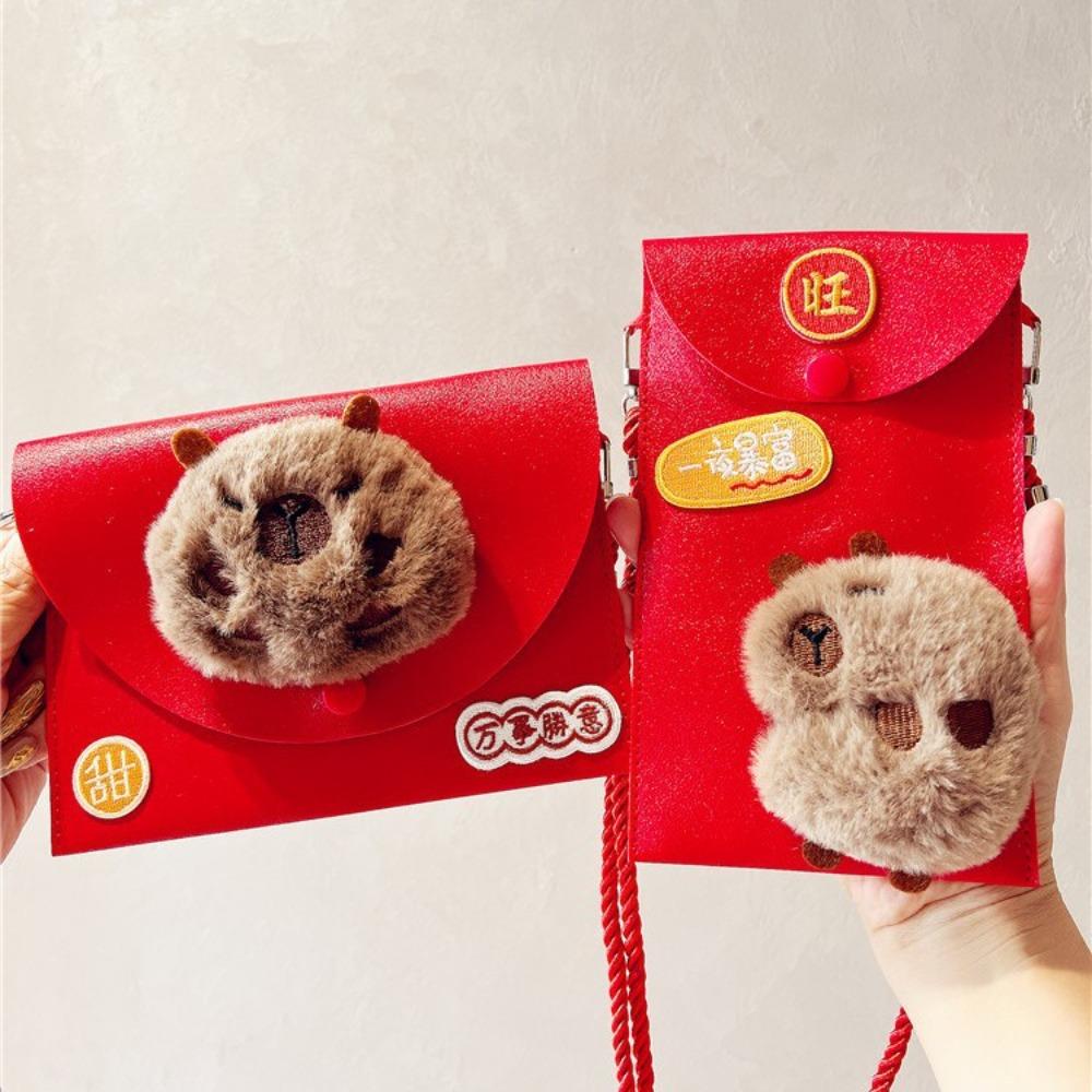 Plush Turtle Capybara Lucky Money Pockets PU Leather New Year Money Envelope Celebration Party style 3
Plush Turtle Capybara Lucky Money Pockets PU Leather New Year Money Envelope Celebration Party style 3