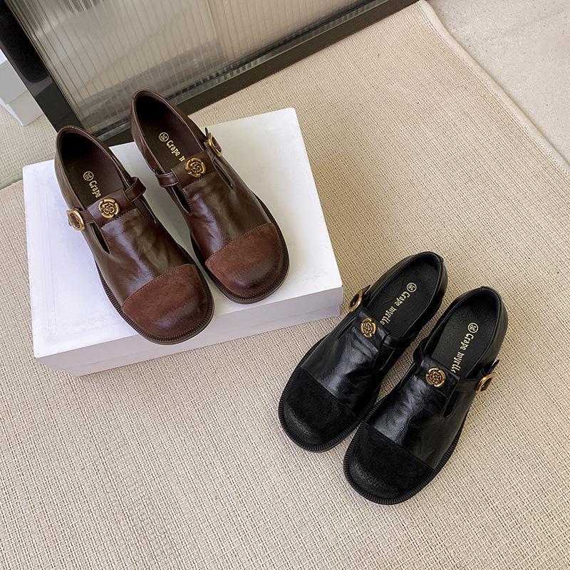 Cowhide version, spring new retro T-button Mary Jane shoes women s brown loafers low-heeled single shoes small leather shoes tide 35 чёрный
Cowhide version, spring new retro T-button Mary Jane shoes women s brown loafers low-heeled single shoes small leather shoes tide 35 чёрный
