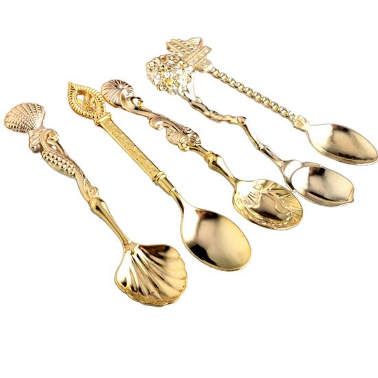 Полезная десертная многоцветная ложка, устойчивый к войне сейф золотистый