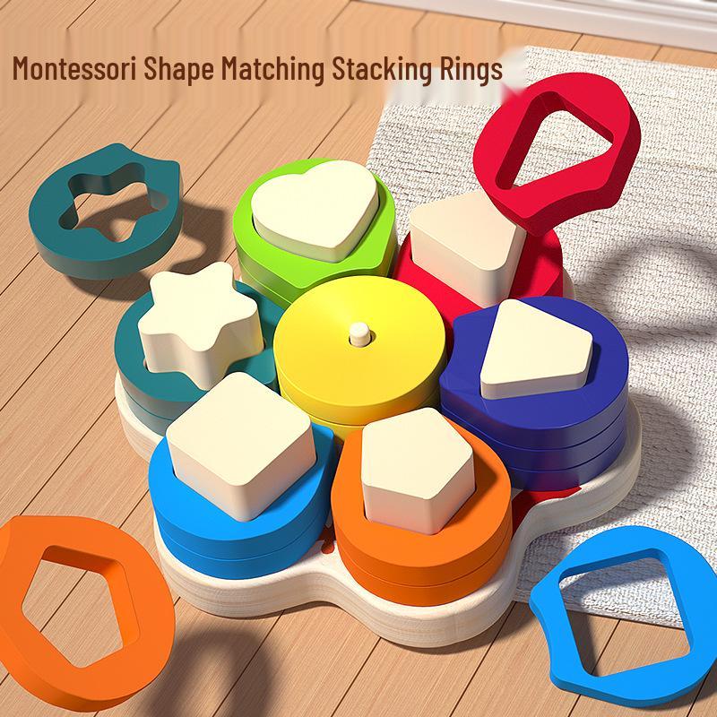 Montessori Geometric Stacking Rings Puzzle for Ages 3-6: Educational Shape Matching Toy
Montessori Geometric Stacking Rings Puzzle for Ages 3-6: Educational Shape Matching Toy
