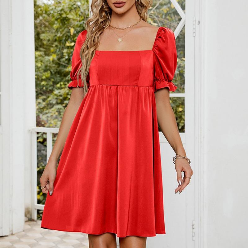 SOWOOLIFE женские модные летние весенние однотонные повседневные платья с короткими рукавами и квадратным воротником с высокой талией
SOWOOLIFE женские модные летние весенние однотонные повседневные платья с короткими рукавами и квадратным воротником с высокой талией