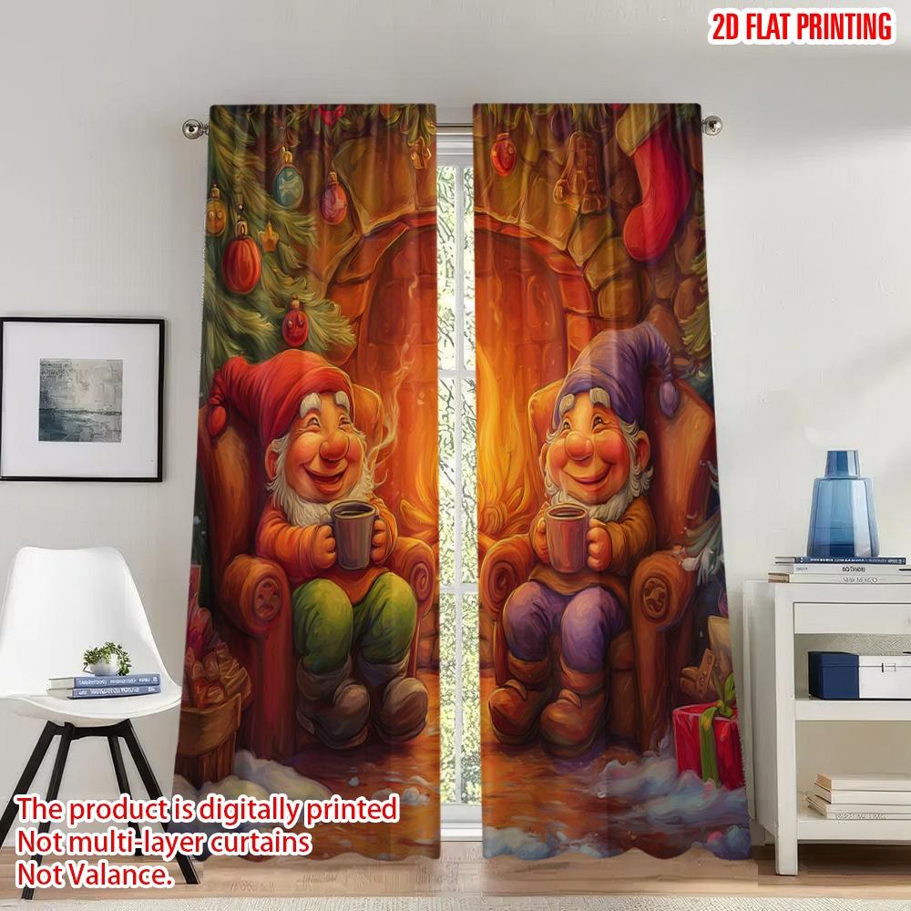 Flat Printing High Quality Christmas Curtains Cozy Gnomes Fireplace Drink Digital Printed Polyester Drapes Curtain Set Of 2 Made Washable W100*H70(CM)-Hooks&2PCS
Flat Printing High Quality Christmas Curtains Cozy Gnomes Fireplace Drink Digital Printed Polyester Drapes Curtain Set Of 2 Made Washable W100*H70(CM)-Hooks&2PCS