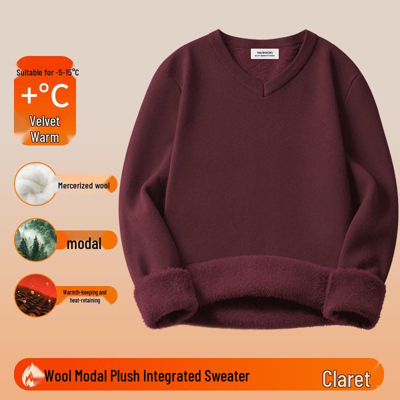 Men s New Autumn/Winter 650G Wool Modal V-neck Sweater with Velvet Lining - Thick Knit Warm Base Layer Top 4XL
Men s New Autumn/Winter 650G Wool Modal V-neck Sweater with Velvet Lining - Thick Knit Warm Base Layer Top 4XL