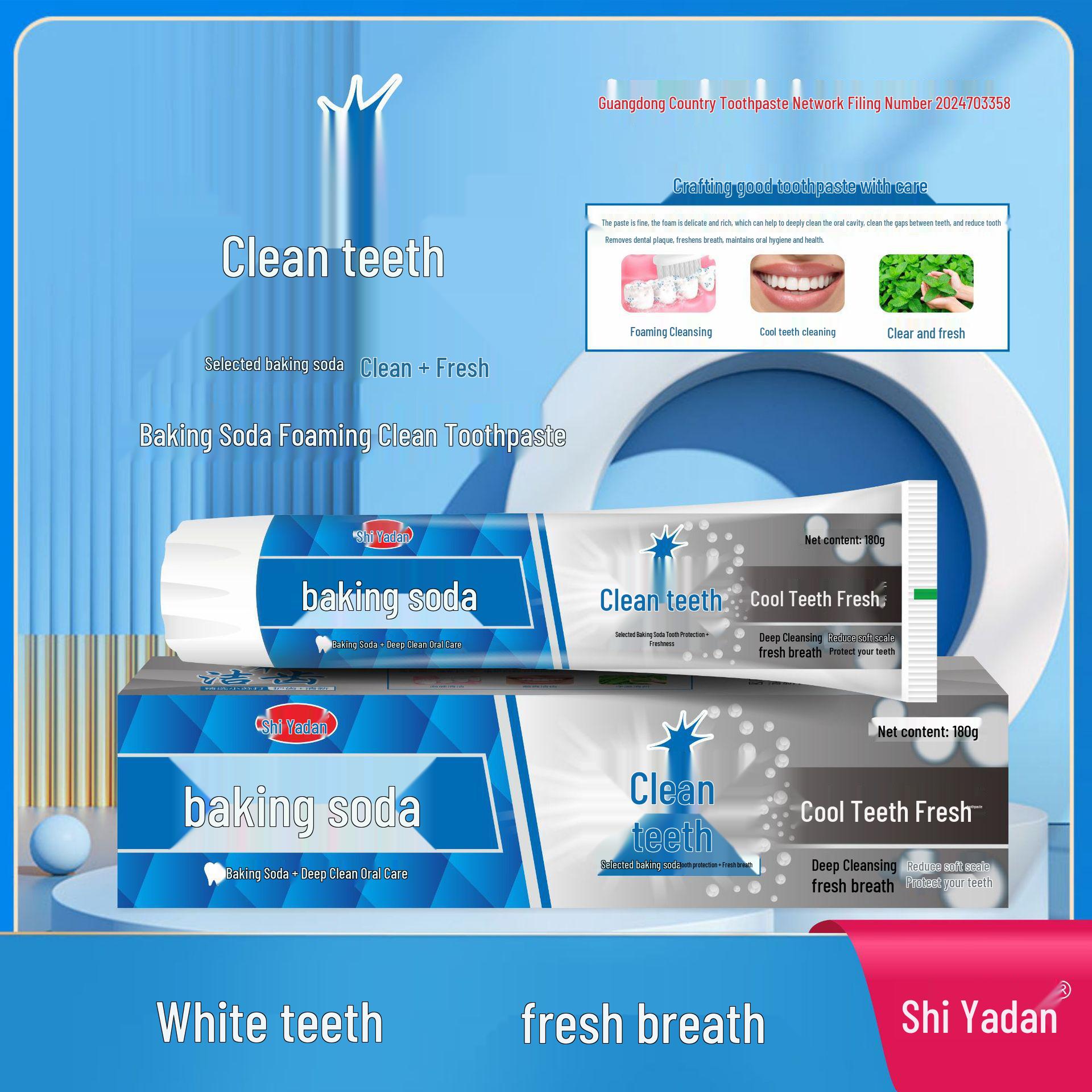 Shyadan Baking Soda Bubbly Clean Toothpaste 180g - Dense Foam for Effective Cleaning
Shyadan Baking Soda Bubbly Clean Toothpaste 180g - Dense Foam for Effective Cleaning