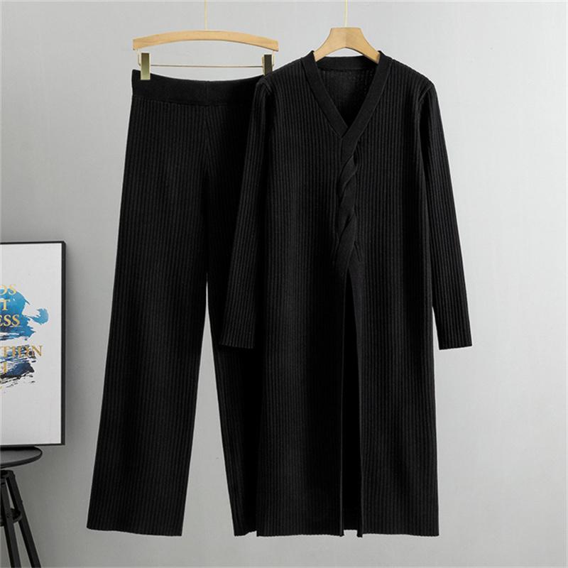 Женский повседневный костюм на весну и осень, длинный свитер-жакет, брюки широкие, вязаный комплект из двух предметов One Size чёрный
Женский повседневный костюм на весну и осень, длинный свитер-жакет, брюки широкие, вязаный комплект из двух предметов One Size чёрный