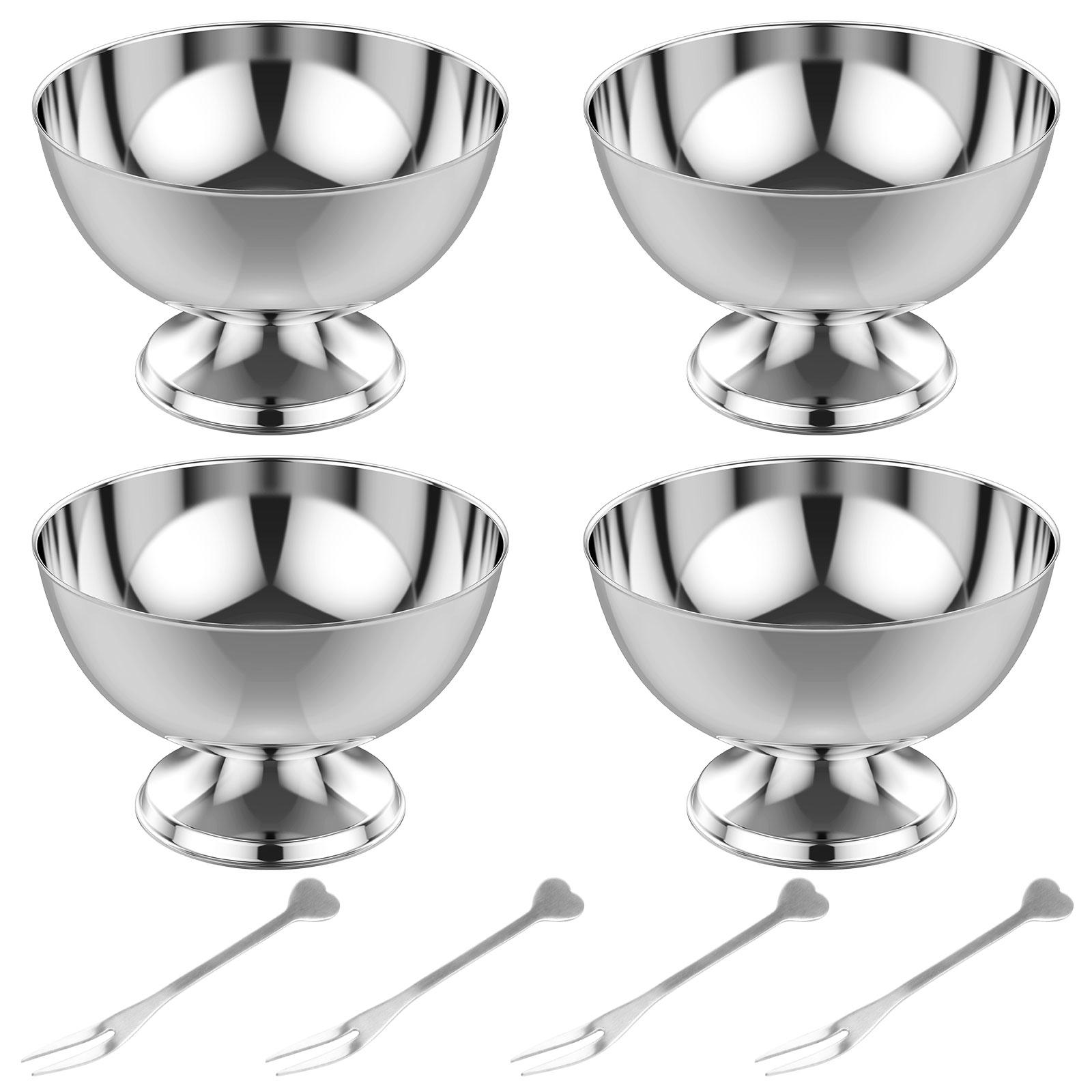 4 шт. Миска для мороженого из нержавеющей стали с 4 вилками 250 мл Десертная креманка Пудинговая чашка Чашка для мороженого Салатник Кухонная посуда для вечеринок
4 шт. Миска для мороженого из нержавеющей стали с 4 вилками 250 мл Десертная креманка Пудинговая чашка Чашка для мороженого Салатник Кухонная посуда для вечеринок